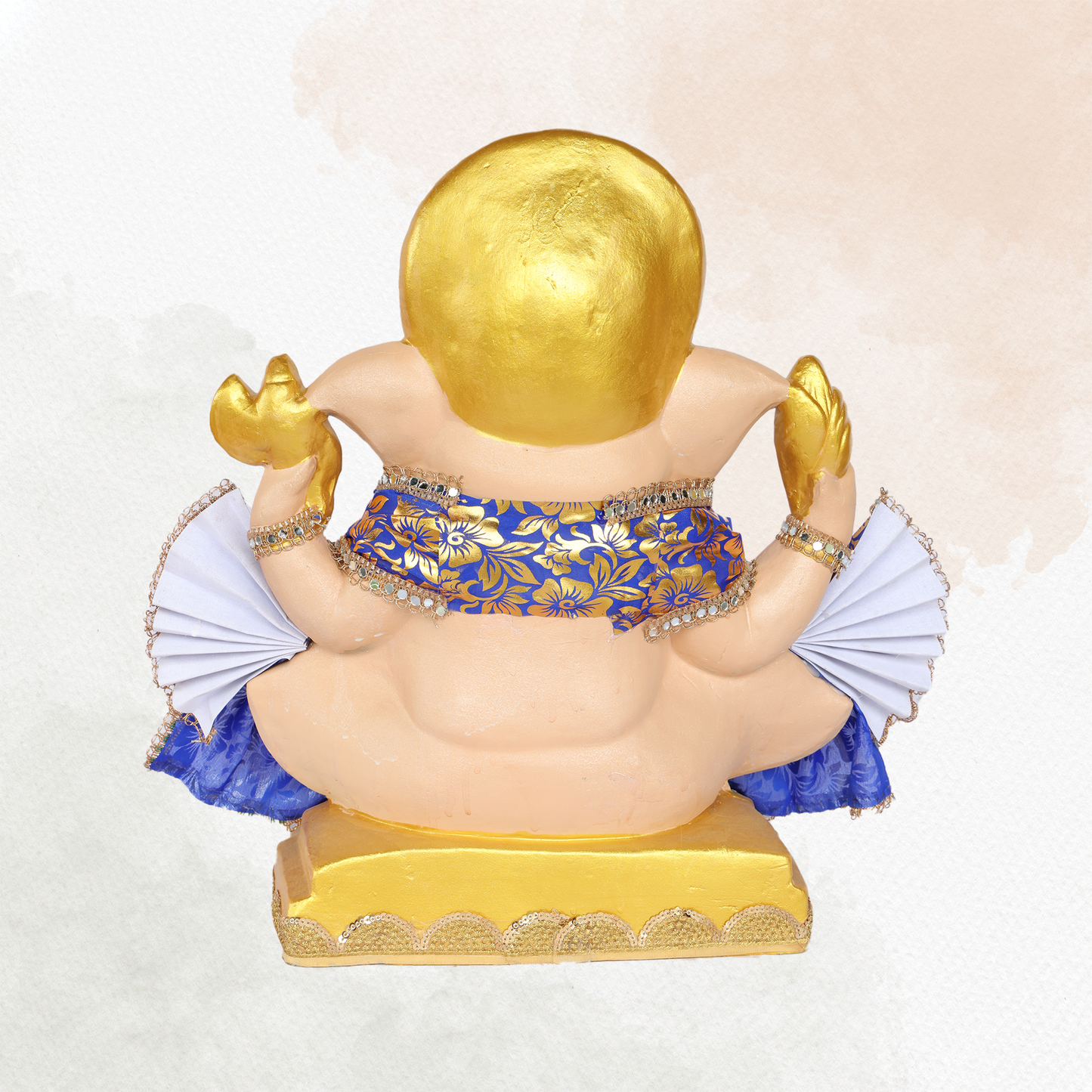 19 Inch – Royal Blue Attire Ganesha Idol | Eco-Friendly Shadu Mitti Ganpati Murti